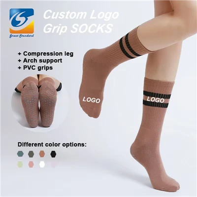 Stokin Sukan Wanita Yoga Anti Slip Logo Tersuai
